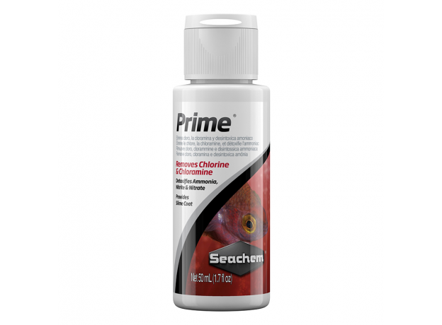 Средство Seachem Prime для удаления хлора, хлоромина, аммония, нитритов, нитратов и тяжелых металлов, 50мл, 5мл на 200л