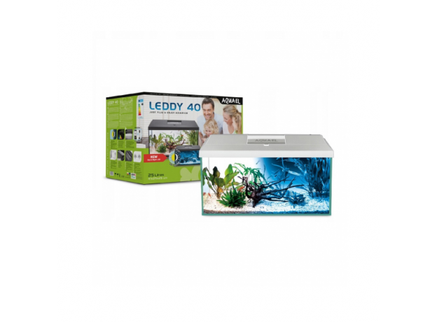 Аквариум AQUAEL LEDDY SET PLUS 40 D&N 2.0 белый (42x26x31см) 25 л, ASAP 300, PLATINIUM 25 W, LT D&N 2.0 7Вт (NEW замена 122729)