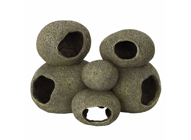 Укрытие для аквариума AQUA DELLA Камень Rock Cave 3 серый, 21.5x15x13.5 см