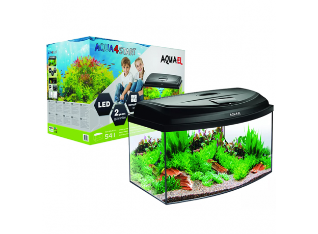 Аквариум AQUAEL AQUA4 START 60 DAY&NIGHT фигурный 45 л, в комплектации: FAN 1, FIX 2 50 Вт, LT 10Вт SUNNY D&N 2.0, подложка