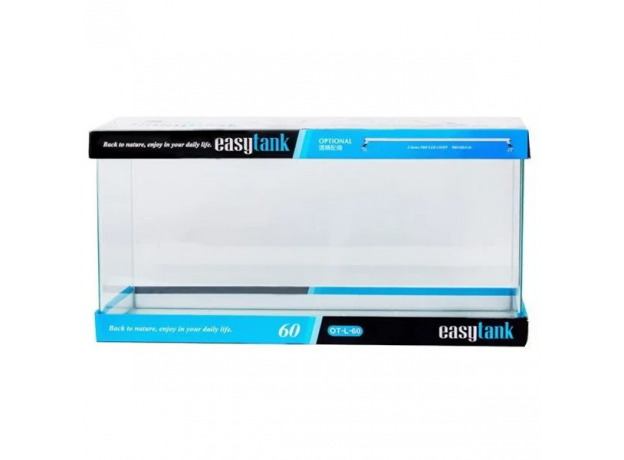 Аквариум UpAqua Easy Tank L 60, 41 л, с изогнутой передней стенкой из обычного стекла, 60х23х30 см