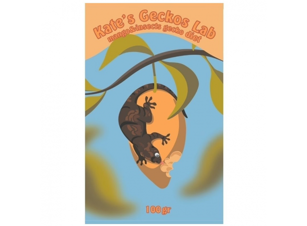 Смесь полнорационная кормовая для рептилий Kate’s Geckos Lab Mango and Insects gecko diet, со вкусом манго