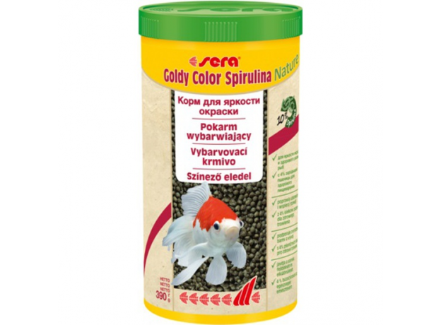 Корм для золотых рыб в гранулах Sera GOLDY Color Spirulina 1 л (390 г)