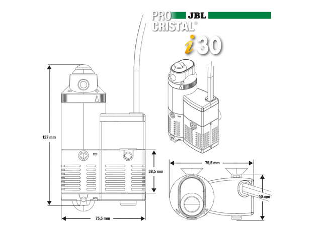 Фильтр внутренний JBL ProCristal i30, для аквариумов 10-40 л