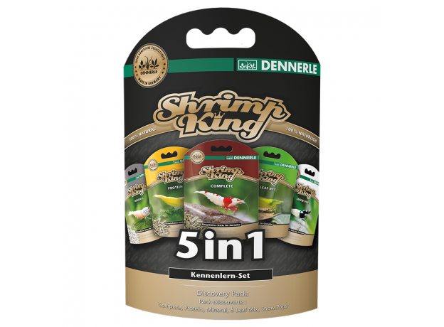 Корм основной Dennerle Shrimp King 5in1 набор из пяти разных кормов премиум-класса для креветок, 5х6 г