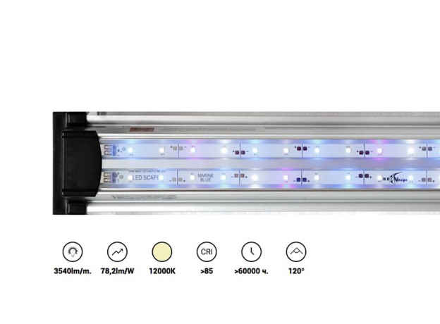 Светильник Biodesign LED SCAPE MARINE BLUE 12000K встраиваемый, диммируемый для аквариума РИФ 280/АТОЛЛ 350/ПАНОРАМА 250/300/ALTUM 300/CRYSTAL 310 56,6 Вт, 125 см