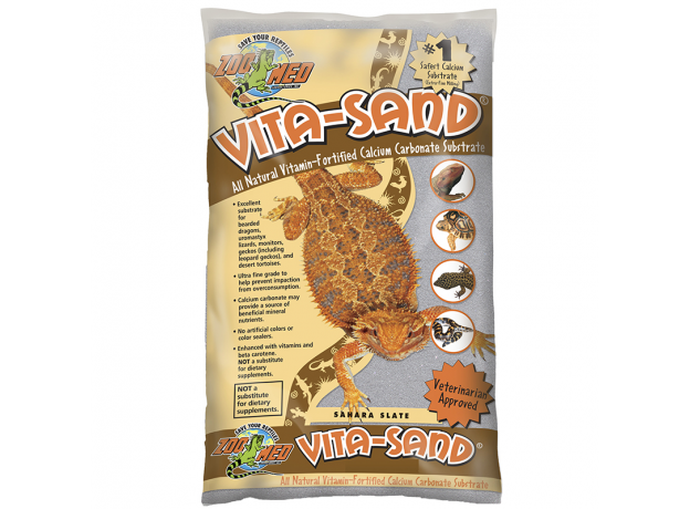 Субстрат ZOO MED Vita Sand Sahara Slate, витаминизированный кальциенизированный для террариума, 4,5 кг