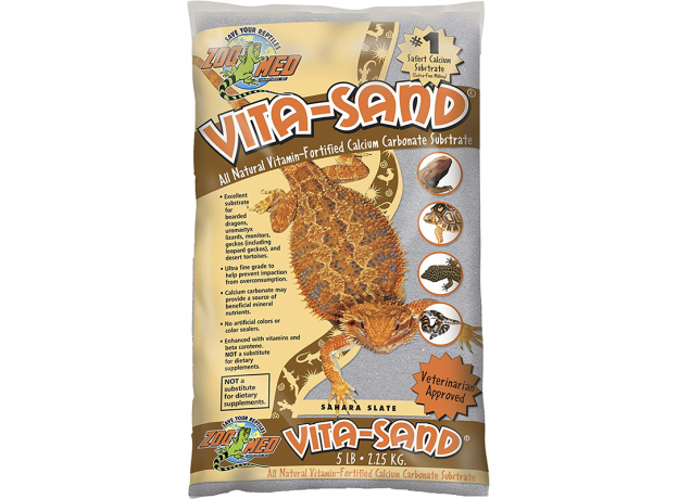 Субстрат ZOO MED Vita Sand Sahara Slate, витаминизированный кальциенизированный для террариума, 2,25 кг