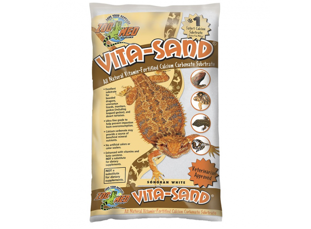 Субстрат ZOO MED Vita Sand Sonoran White, витаминизированный кальциенизированный для террариума, 4,5 кг