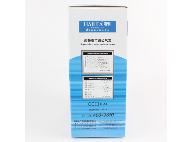 Компрессор Hailea Super silent power 9610, 10 Вт, 4x2.5л/мин, с регулятором потока, 4 канала