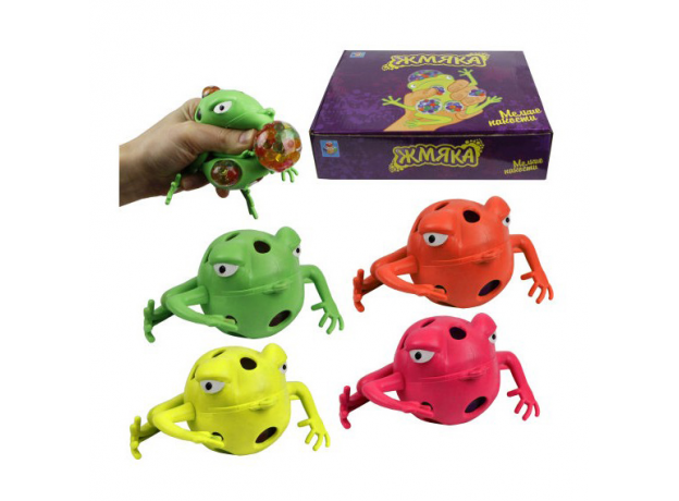 Игрушка 1toy Мелкие пакости, Жмяка лягушка (разноцветные шарики)