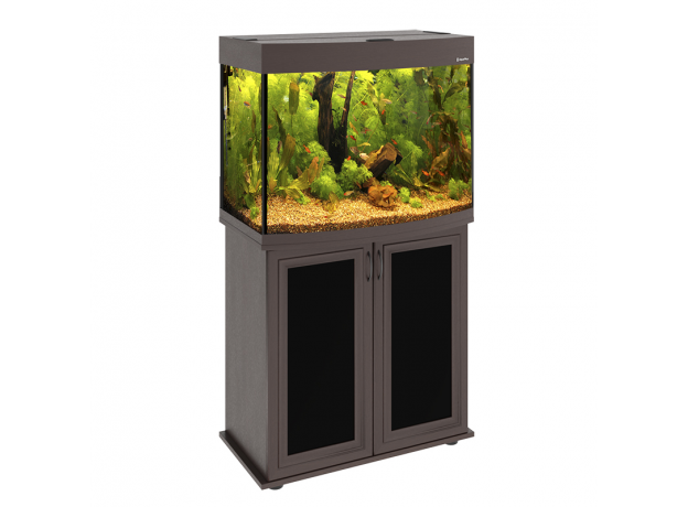 Аквариумный комплект AquaPlus LUX LED Ф105, МДФ, 99 л, фигурный, венге, свет