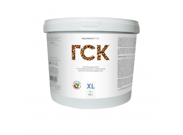 Корм ГСК-XL AQUAMENU, 11 л (4.5 кг) - для всех крупных видов рыб
