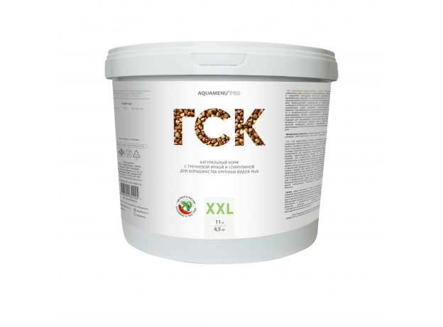Корм ГСК-XXL AQUAMENU, 11 л (4.5 кг) - для большинства крупных видов рыб