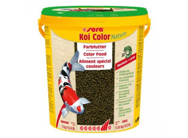 Корм для прудовых рыб, для яркости окраса SERA Koi Color Nature Large, 21 л, 5.5 кг