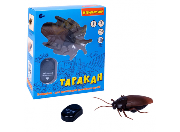 Игрушка разв. Таракан Bondibon, пульт д/у, свет, на батарейках