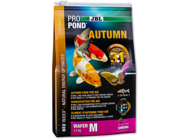 Корм JBL ProPond Autumn M - Осн осенний корм д/кои 35-55 см, тонущие чипсы 6 мм, 3 кг