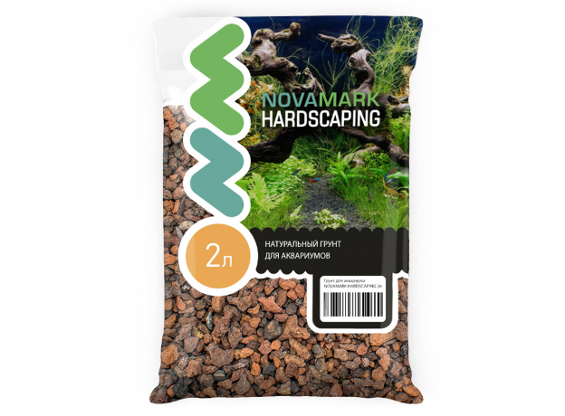 Грунт для аквариума NOVAMARK HARDSCAPING Лавовая крошка 5-9 мм, 2 л