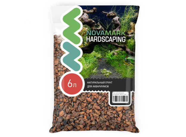 Грунт для аквариума NOVAMARK HARDSCAPING Лавовая крошка 5-9 мм, 6 л
