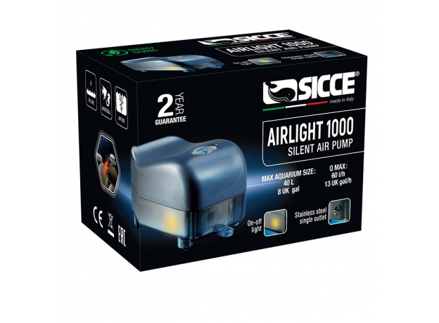 Компрессор SICCE AIRlight 1000 одноканальный, 60 л/ч, 50х95х57 мм