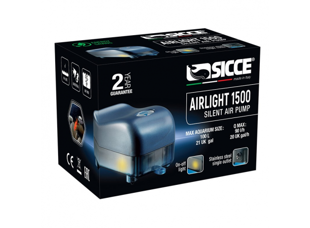 Компрессор SICCE AIRlight 1500, 90 л/ч, одноканальный 50х95хh57 мм