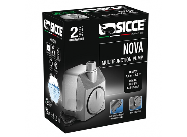 Помпа SICCE NOVA PUMP, 800 л/ч, подъем 160 см, 45х60хh61 мм