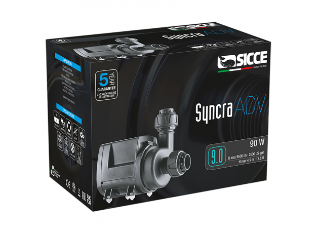 Помпа универсальная SICCE SYNCRA ADVANCED 9.0, 9500 л/ч, подъем 4,5 м 160х95хh145 мм