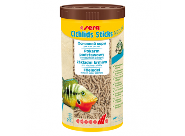 Корм Sera для цихлид, основной в палочках "Cichlids Sticks Nature", 1000 мл, 210 г