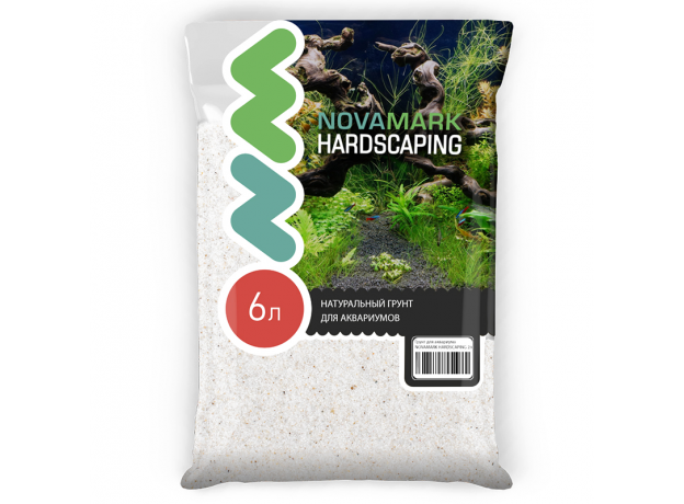 Грунт для аквариума NOVAMARK HARDSCAPING Кварц белый 0,1-0,6 мм (River Quartz), 6л