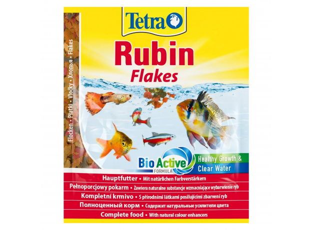 Корм для усиления насыщенности окраса Tetra Rubin Flakes хлопья, пакет 12 г