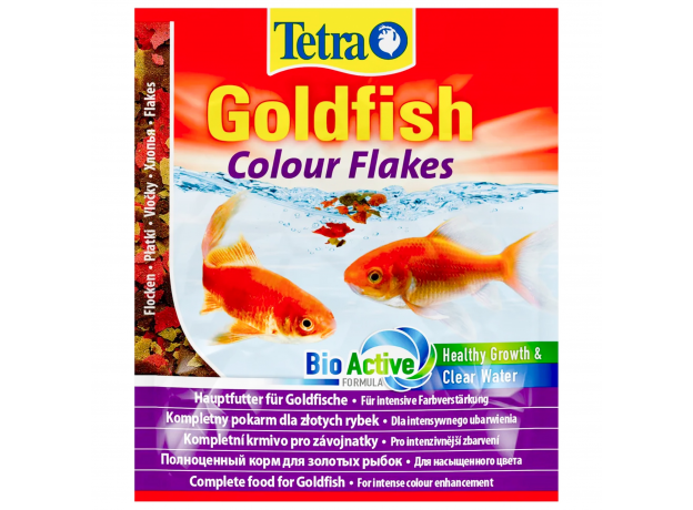 Корм для окраса золотых рыб Tetra Goldfish Colour хлопья, пакет 12 г