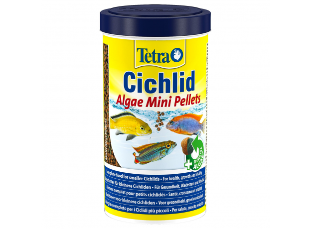 Корм для травоядных цихлид Tetra Cichlid Algae Mini мелкие шарики, 500 мл (170 г)