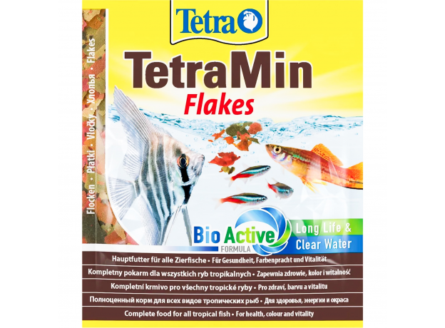 Корм основной для рыб Tetra TetraMin Flakes хлопья, пакет 12 г