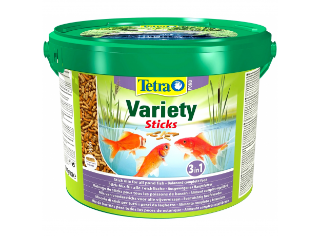 Корм для прудовых рыб Tetra Pond Variety Sticks смесь из 3-х видов палочек, 10 л (1650 г)