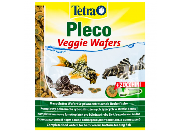 Корм для растительноядных донных рыб Tetra Pleco Veggie Wafers, пакет 15 г