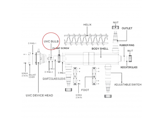 Сменная ультрафиолетовая лампа SUNSUN 55W