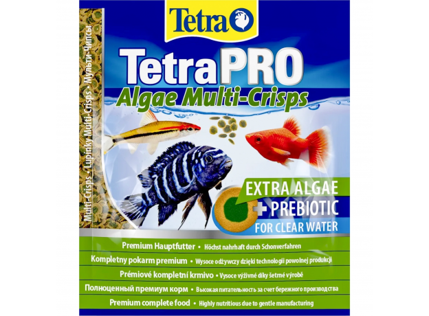 Корм для всех видов рыб со спирулиной Tetra Pro Algae чипсы, пакет 12 г