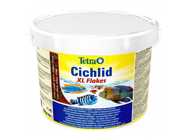 Корм для цихлид Tetra Cichlid XL Flakes крупные хлопья, ведро 10 л (1900 г)