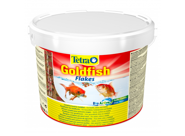 Корм для золотых рыбок Tetra Goldfish Flakes хлопья, ведро 10 л (2050 г)