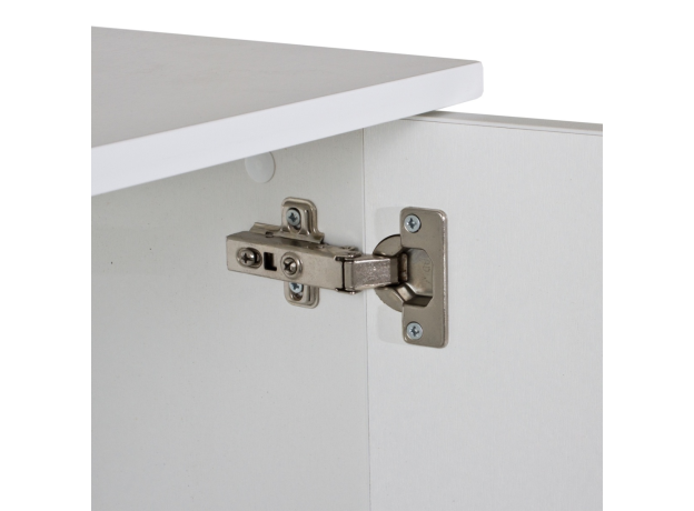 Подставка AquaPlus фигурная 120 (1210х410х720) две дверки ДСП, белое дерево, в коробке