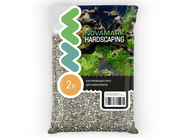 Грунт для аквариума NOVAMARK HARDSCAPING Галька морская темная 3-5 мм (Relict Dark), 2 л (3,1кг)