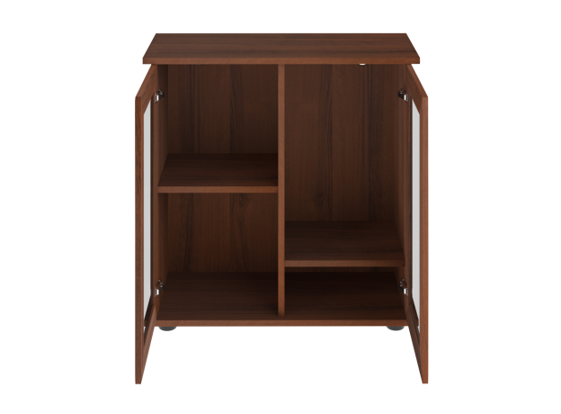 Пoдставка AquaPlus 70 (710х310х720) две дверки МДФ со стеклом, орех, в коробке