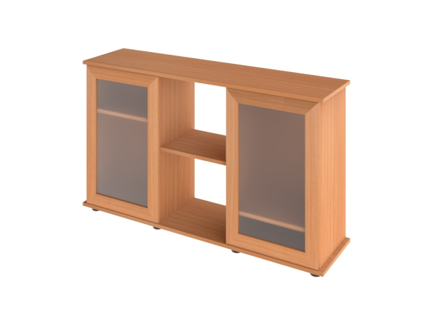 Подставка AquaPlus  120 (1210х410х720) две дверки МДФ со стеклом, бук, в коробке