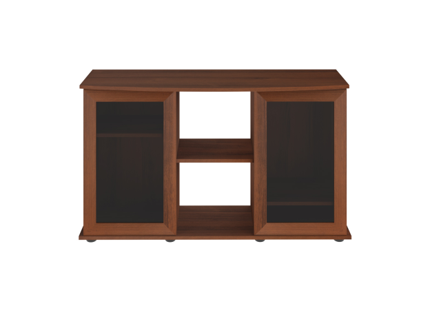Подставка AquaPlus фигурная 120 (1210х410х710) две дверки МДФ со стеклом, орех, собранная