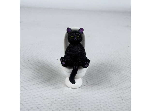 Фигурка Котик на унитазе