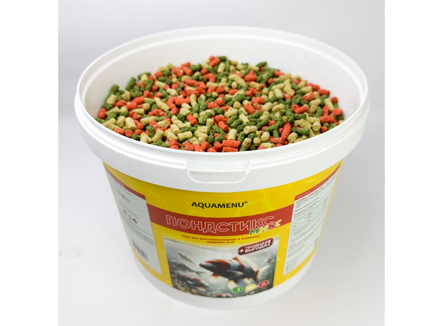 Корм для пруда Пондстикс Микс AQUAMENU 11л/3 кг (ведро) T2