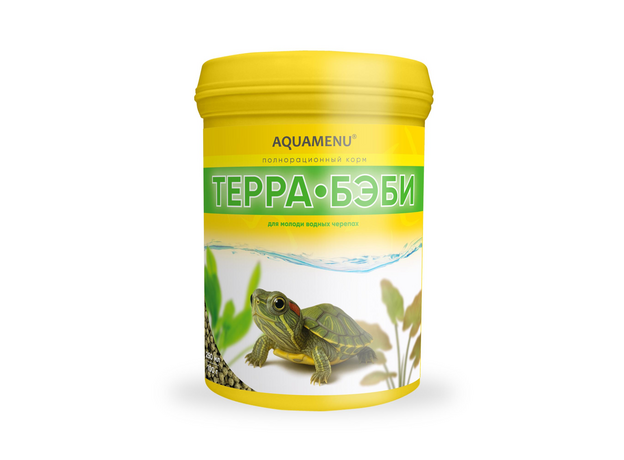 Корм AQUAMENU Терра-Бэби 250 мл (100 г), сухой корм для молоди водных черепах