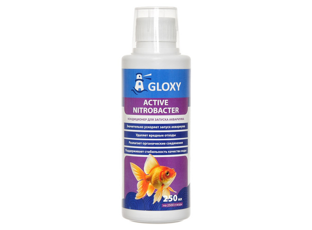 Кондиционер для запуска аквариума Gloxy Active Nitrobacter 250 мл на 2500 л