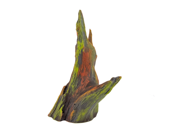 Декорация Коряга искусственная серо-зеленая 31х25х35