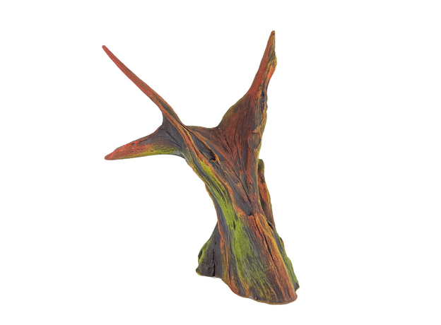 Декорация Коряга искусственная серо-зеленая 31х25х35